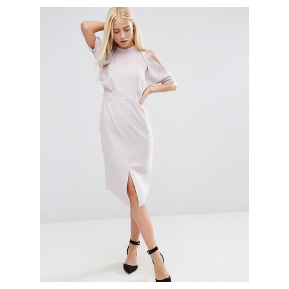 WIGGLE DRESS WITH COLD SHOULDER